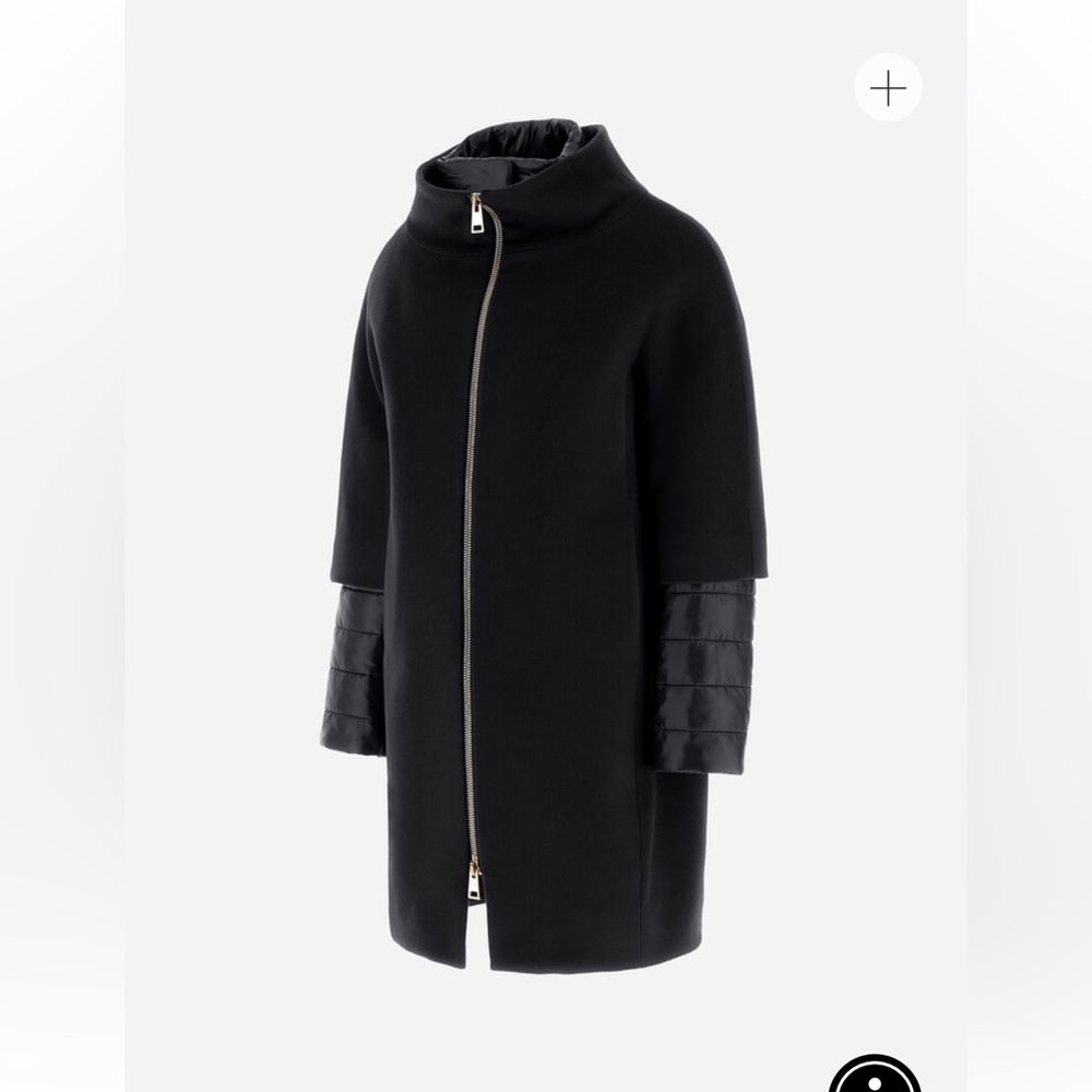 Herno detachable panel down and wool coat